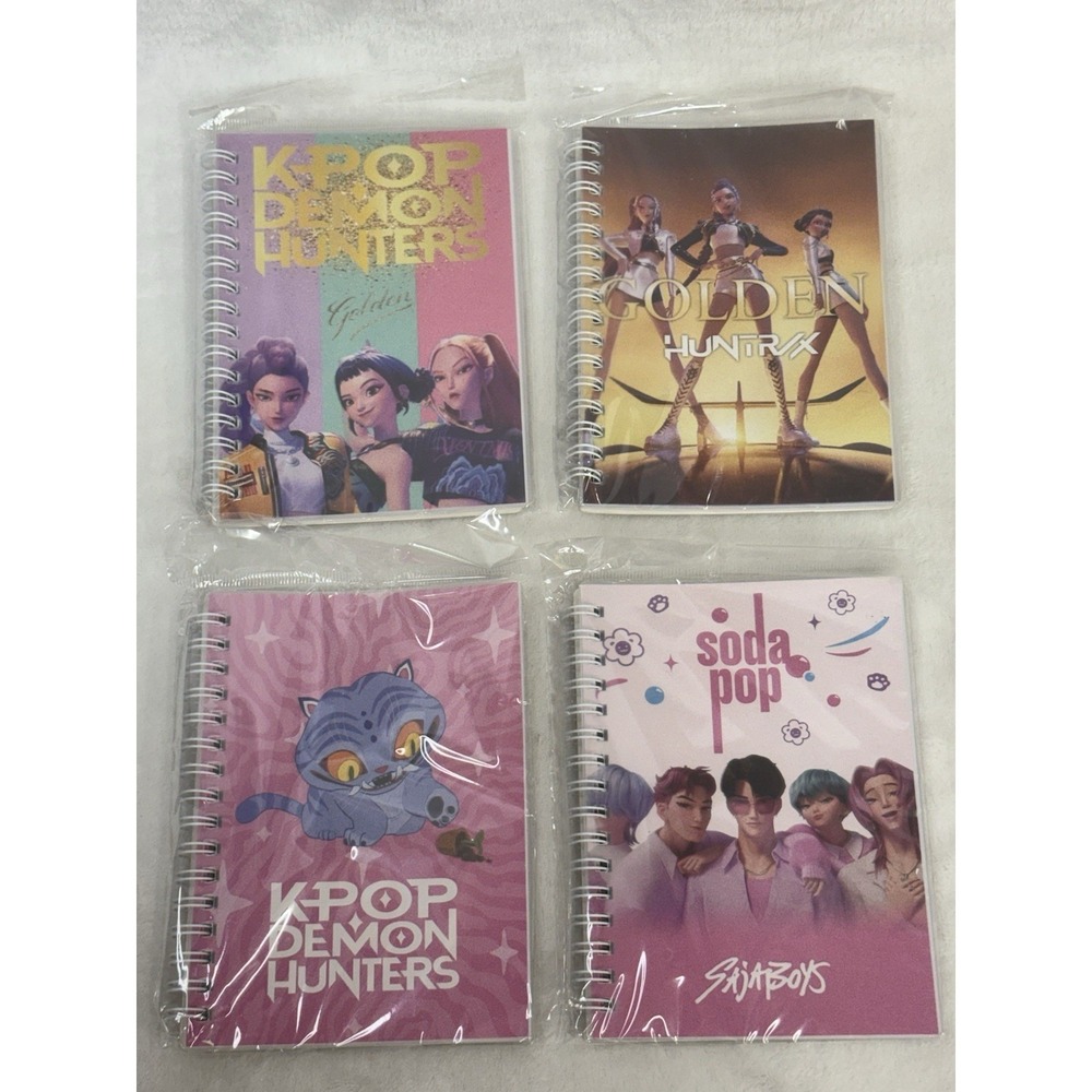 K-POP Demon Hunters Mini Notebooks, Set Of 4, Lined, 5.5"x4.5" NEW In Plastic